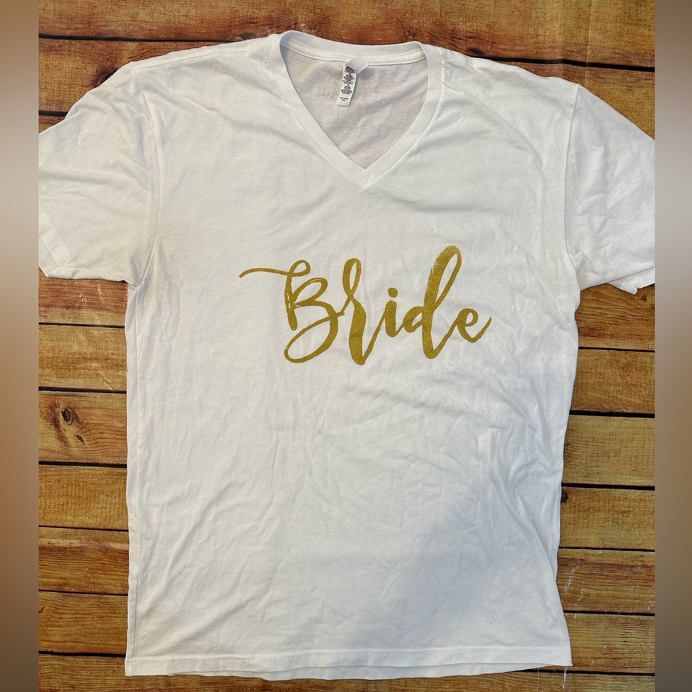 August Bleu boutique women’s XL Bride T shirt wedding bachelorette party